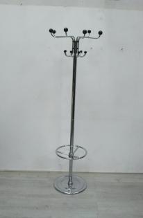 Garderobenständer rund Chrom mit 7 Haken und Schirmständer gebraucht